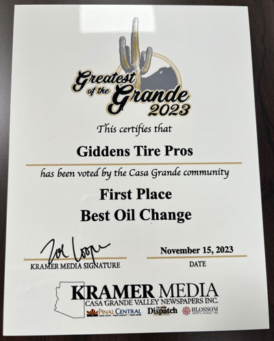 First Place Best Oil Change